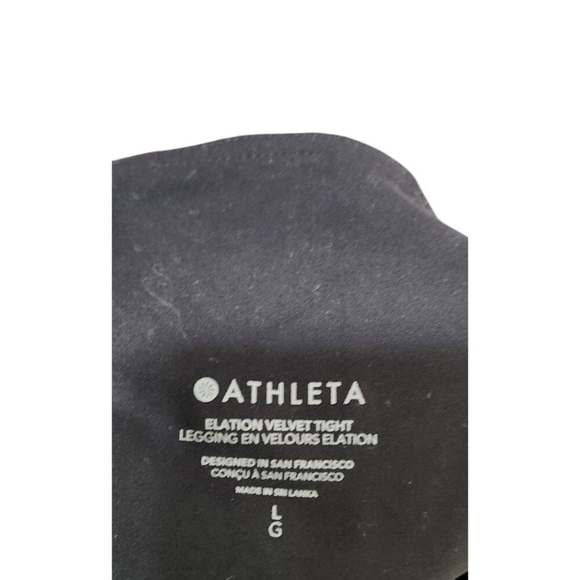 Athleta Elation Ultra High-Rise Velvet Tight/Legging Black Nylon Blend SZ L - Picture 6 of 7